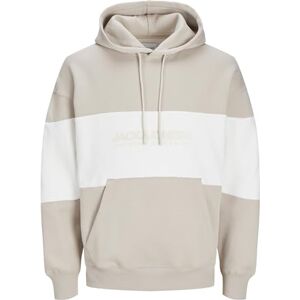 JACK & JONES JACK&JONES PLUS Men's Jjelegacy Blocking Sweat Hood Noos Pls Sweatshirt, Moonbeam, XXXXXXL JACK & JONES JACK&JONES PLUS Men's Jjelegacy Blocking Sweat Hood Noos Pls Sweatshirt, Moonbeam, XXXXXXL