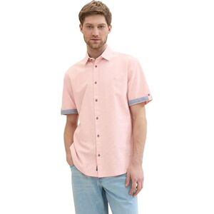 TOM TAILOR Men's 1041367 Shirt, 35428-Coral Geometric Design, M TOM TAILOR Men's 1041367 Shirt, 35428-Coral Geometric Design, M
