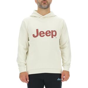 JEEP O102886-W497 J MAN HOODED SWEATSHIRT Large Print J23W Birch White S JEEP O102886-W497 J MAN HOODED SWEATSHIRT Large Print J23W Birch White S