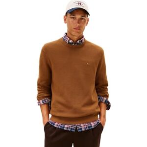 Tommy Hilfiger Men Essential Structure Crew Neck MW0MW36347 Pullover Sweater, Brown, L Tommy Hilfiger Men Essential Structure Crew Neck MW0MW36347 Pullover Sweater, Brown, L