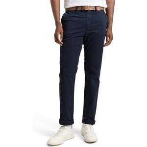 Tom Tailor Denim Men's Chino Trousers with Belt 1008253, 10668 Sky Captain Blue, 32W / 34L Tom Tailor Denim Men's Chino Trousers with Belt 1008253, 10668 Sky Captain Blue, 32W / 34L