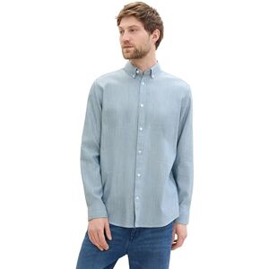 TOM TAILOR Men's 1041378 Shirt, 35457-Moes Blue White Structure, L TOM TAILOR Men's 1041378 Shirt, 35457-Moes Blue White Structure, L
