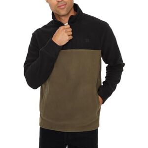 Threadbare 'Wham' Mens Two Tone Colourblock Quarter Zip Microfleece Sweatshirt Jumper, Black/Khaki, L Threadbare 'Wham' Mens Two Tone Colourblock Quarter Zip Microfleece Sweatshirt Jumper, Black/Khaki, L