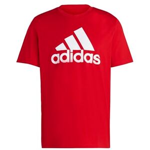 adidas Men's Essentials Single Jersey Big Logo Tee, Better Scarlet, M adidas Men's Essentials Single Jersey Big Logo Tee, Better Scarlet, M