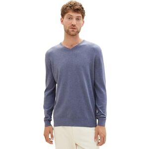 TOM TAILOR Men Basic jumper 202212 Strickpullover V-Ausschnitt, 18964 Vintage Indigo Blue Melange, S TOM TAILOR Men Basic jumper 202212 Strickpullover V-Ausschnitt, 18964 Vintage Indigo Blue Melange, S