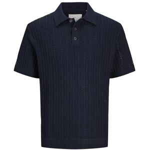 JACK & JONES Men's Jprccjoel Knit Polo Ss Sn, Night Sky, L JACK & JONES Men's Jprccjoel Knit Polo Ss Sn, Night Sky, L