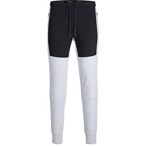 JACK & JONES Men's JPSTWILL JJAIR Blocking Sweat Pants BEX Tracksuit Bottoms, Light Grey Mix, XXL JACK & JONES Men's JPSTWILL JJAIR Blocking Sweat Pants BEX Tracksuit Bottoms, Light Grey Mix, XXL