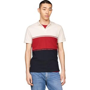 Tommy Hilfiger Tommy Hillfiger Men's Short Sleeve Regular Fit Colour Block Polo Shirt, Red (Dark Magma), XS Tommy Hilfiger Tommy Hillfiger Men's Short Sleeve Regular Fit Colour Block Polo Shirt, Red (Dark Magma), XS