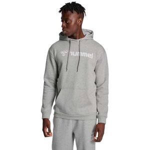hummel Men's Hmlmover Cotton Hoodie Hooded Sweatshirt, Grey Melange, L hummel Men's Hmlmover Cotton Hoodie Hooded Sweatshirt, Grey Melange, L