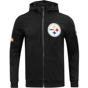 Pro Standard Mens NFL Pittsburgh Steelers Classic Chenille Full Zip Hoodie Black L Pro Standard Mens NFL Pittsburgh Steelers Classic Chenille Full Zip Hoodie Black L