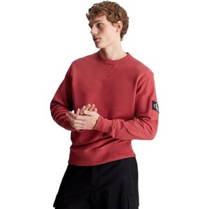 Calvin Klein Jeans Men Sweatshirt Badge Crew Neck no Hood, Red (Garnet), XS Calvin Klein Jeans Men Sweatshirt Badge Crew Neck no Hood, Red (Garnet), XS