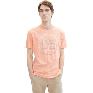 TOM TAILOR Men's 1040819 T-Shirt, 35205 Melon Orange Finestripe, L TOM TAILOR Men's 1040819 T-Shirt, 35205 Melon Orange Finestripe, L