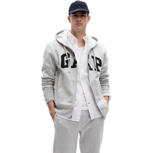 GAP Men's Logo Heritage Hoodie Hooded Full Zip Sweatshirt, Light Heather Grey, L GAP Men's Logo Heritage Hoodie Hooded Full Zip Sweatshirt, Light Heather Grey, L