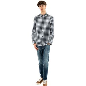 Tommy Jeans Men's TJM REG POPLIN CHECK SHIRT DM0DM19655, Blue (Dark Night Navy Small Check), S Tommy Jeans Men's TJM REG POPLIN CHECK SHIRT DM0DM19655, Blue (Dark Night Navy Small Check), S