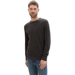 TOM TAILOR Men's 1042453 Pullover Sweater, 10617-Black Grey Melange, M TOM TAILOR Men's 1042453 Pullover Sweater, 10617-Black Grey Melange, M
