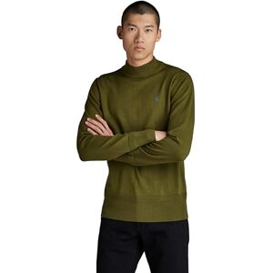 G-STAR Men's Premium Core Mock Knitted Sweater, Green (dark olive D21932-B692-C744), L G-STAR Men's Premium Core Mock Knitted Sweater, Green (dark olive D21932-B692-C744), L