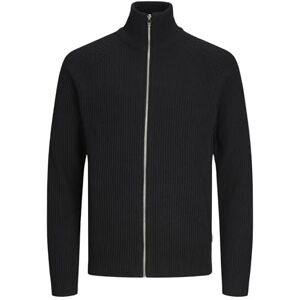 JACK & JONES Men's Jjpannel Knit Zip Cardigan Aw23 Sweater, Black, XL JACK & JONES Men's Jjpannel Knit Zip Cardigan Aw23 Sweater, Black, XL