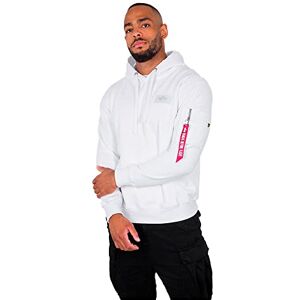Alpha Men's Back Print Hoody Hooded Sweat Sweatshirt, White, S Alpha Men's Back Print Hoody Hooded Sweat Sweatshirt, White, S