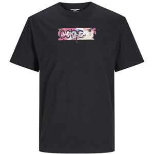 JACK & JONES Jcosummer Print Tee SS Crew Neck T-Shirt for Men, Black/White, L JACK & JONES Jcosummer Print Tee SS Crew Neck T-Shirt for Men, Black/White, L