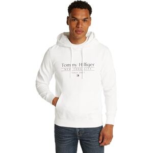 Tommy Hilfiger Men’s Centre Stack Hoodie with Logo, White (White 658 170), XS Tommy Hilfiger Men’s Centre Stack Hoodie with Logo, White (White 658 170), XS