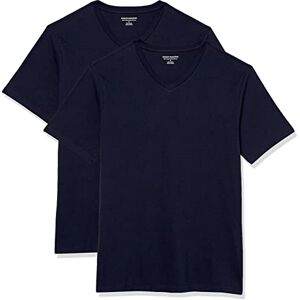Amazon Essentials Men's T-Shirt Slim-Fit Short-Sleeve V-Neck, Pack of 2, Navy, Small Amazon Essentials Men's T-Shirt Slim-Fit Short-Sleeve V-Neck, Pack of 2, Navy, Small