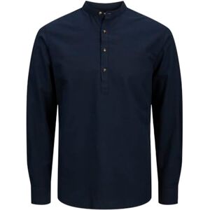 JACK & JONES Men's Jjesummer Half Placket Shirt LS Sn Long Sleeve, Blazer Navy, M JACK & JONES Men's Jjesummer Half Placket Shirt LS Sn Long Sleeve, Blazer Navy, M
