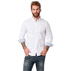 TOM TAILOR Men's Slim Fit Cotton Shirt 1008320, 20000 White, XXL TOM TAILOR Men's Slim Fit Cotton Shirt 1008320, 20000 White, XXL