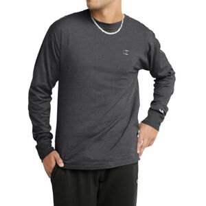 Champion Men's Classic Long Sleeve T-Shirt, Standard Fit, Script & C Logo, Available in Regular and Big & Tall, Granite Heather, M Champion Men's Classic Long Sleeve T-Shirt, Standard Fit, Script & C Logo, Available in Regular and Big & Tall, Granite Heather, M