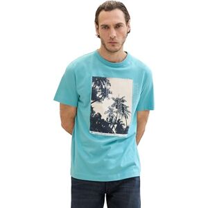 TOM TAILOR Men's 1041818 Basic T-Shirt with Photo Print, 35272-Meadow Teal, XXL TOM TAILOR Men's 1041818 Basic T-Shirt with Photo Print, 35272-Meadow Teal, XXL