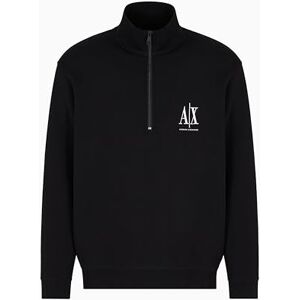 Armani Exchange Men's, Icon project, embroidered logo, front zip Sweatshirt, Black, XL Armani Exchange Men's, Icon project, embroidered logo, front zip Sweatshirt, Black, XL