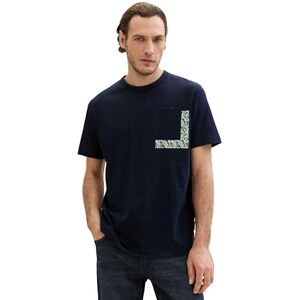 TOM TAILOR Men's 1041791 T-Shirt, 10668-Sky Captain Blue, S TOM TAILOR Men's 1041791 T-Shirt, 10668-Sky Captain Blue, S
