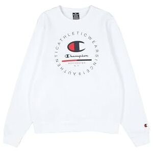 Champion Men's Legacy Graphic Shop Authentic (220246) -Soft Compact Powerblend Fleece Crewneck Sweatshirt, White (WW001), S Champion Men's Legacy Graphic Shop Authentic (220246) -Soft Compact Powerblend Fleece Crewneck Sweatshirt, White (WW001), S
