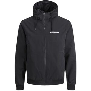 JACK & JONES Mens Jjerush Blocking Hood Bomber Noos, Black, L UK JACK & JONES Mens Jjerush Blocking Hood Bomber Noos, Black, L UK