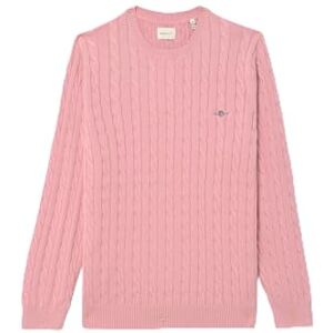 GANT Men's Cotton Cable C-Neck Pullover Sweater, Dusty Pink, XXL GANT Men's Cotton Cable C-Neck Pullover Sweater, Dusty Pink, XXL