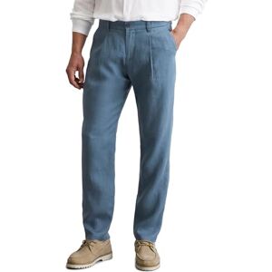 Marc O'Polo Marc OߴPolo Men's Long Linen Trousers with Elasticated Waist, Blue (Storm), W32/L32 Marc O'Polo Marc OߴPolo Men's Long Linen Trousers with Elasticated Waist, Blue (Storm), W32/L32