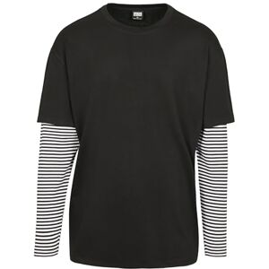Urban Classics Men's Longsleeve T-shirt Oversized Double Layer Striped Ls Tee T Shirt, Black, L UK Urban Classics Men's Longsleeve T-shirt Oversized Double Layer Striped Ls Tee T Shirt, Black, L UK
