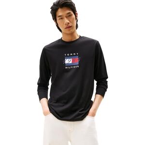 Tommy Hilfiger Men’s Regular Fit Linear Flag Graphic Long Sleeve Top, Black (Black), XXL Tommy Hilfiger Men’s Regular Fit Linear Flag Graphic Long Sleeve Top, Black (Black), XXL