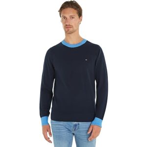 Tommy Hilfiger Men Chain Ridge Structure C Neck Pullovers, Blue, M Tommy Hilfiger Men Chain Ridge Structure C Neck Pullovers, Blue, M