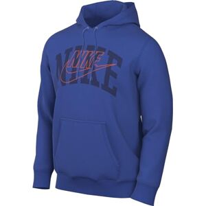 Nike FV4447-480 Club Fleece Sweatshirt Men's Game Royal/Safety Orange Size L Nike FV4447-480 Club Fleece Sweatshirt Men's Game Royal/Safety Orange Size L