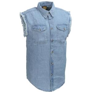 Milwaukee DM1001 Men's Blue Lightweight Sleeveless Denim Shirt Large Milwaukee DM1001 Men's Blue Lightweight Sleeveless Denim Shirt Large