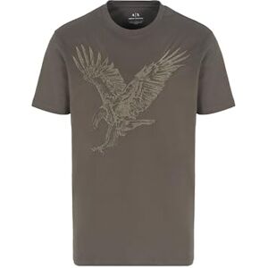 Armani Exchange Men's Large Embroidered Eagle Regular Fit Cotton Jersey T-Shirt, Black Olive, L Armani Exchange Men's Large Embroidered Eagle Regular Fit Cotton Jersey T-Shirt, Black Olive, L