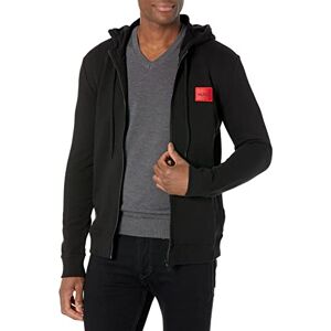 Hugo Boss Men's Regular Fit Square Logo Jersey Hooded Zip Up Sweatshirt, Raven Black, L Hugo Boss Men's Regular Fit Square Logo Jersey Hooded Zip Up Sweatshirt, Raven Black, L