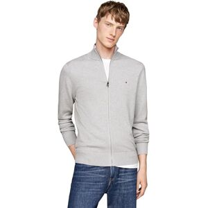 Tommy Hilfiger Men’s Stand Collar Jumper with Zip, Grey (Light Grey Heather), XXL Tommy Hilfiger Men’s Stand Collar Jumper with Zip, Grey (Light Grey Heather), XXL