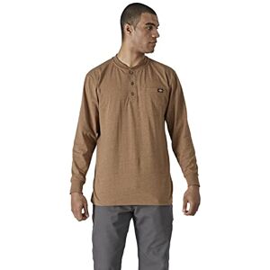 Dickies Workwear T-Shirt for Men, Long Sleeves Henley Tee, Front Pocket with Logo, Brown Duck, M Dickies Workwear T-Shirt for Men, Long Sleeves Henley Tee, Front Pocket with Logo, Brown Duck, M