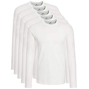 Lower East Basic Men's Long-Sleeved T-Shirt, Pack of 5, White, L Lower East Basic Men's Long-Sleeved T-Shirt, Pack of 5, White, L