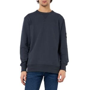 Calvin Klein Men’s Crew Neck Badge Cotton Sweatshirt, Blue (India Ink), XXL Calvin Klein Men’s Crew Neck Badge Cotton Sweatshirt, Blue (India Ink), XXL