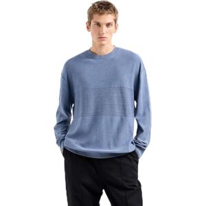 Armani Exchange Men's Comber Cotton Pullover Sweater with Horizontal Stripe, Flint Stone, XXL Armani Exchange Men's Comber Cotton Pullover Sweater with Horizontal Stripe, Flint Stone, XXL