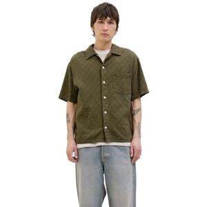 JACK & JONES Men's Jortavira Texture Shirt Ss, Olive Night, XL JACK & JONES Men's Jortavira Texture Shirt Ss, Olive Night, XL