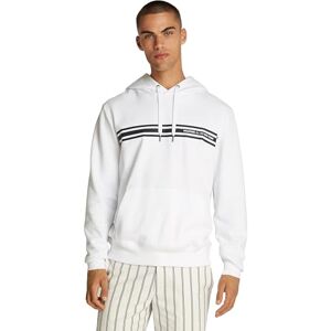 Tommy Hilfiger Men’s Central Chest Stripe Hoodie, White (White), L Tommy Hilfiger Men’s Central Chest Stripe Hoodie, White (White), L