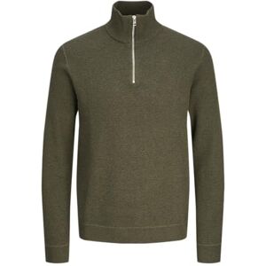 JACK & JONES Men's Jprbluchrister Knit Half Zip Jumper, Olive Night/Detail: Melange, M JACK & JONES Men's Jprbluchrister Knit Half Zip Jumper, Olive Night/Detail: Melange, M